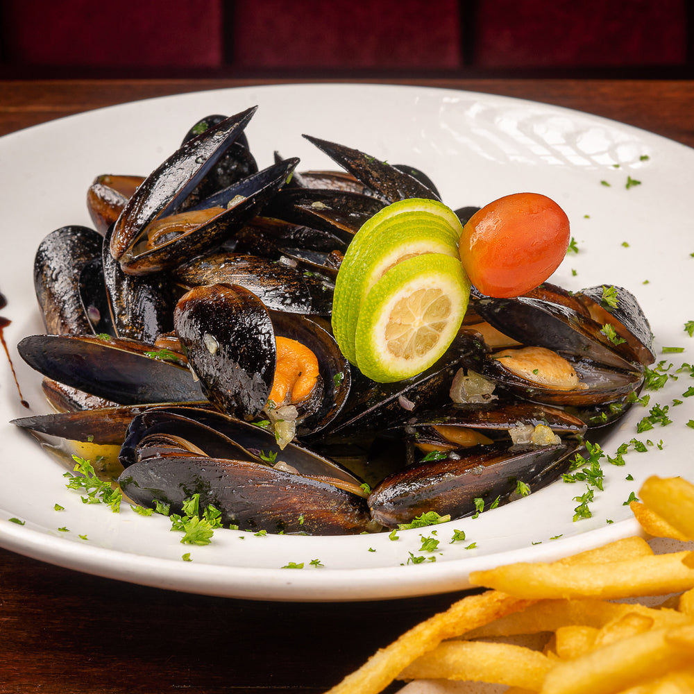 Marinera mussels with french fries